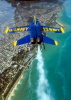 U.S. Navy Blue Angels aircraft fling over Lake Michigan